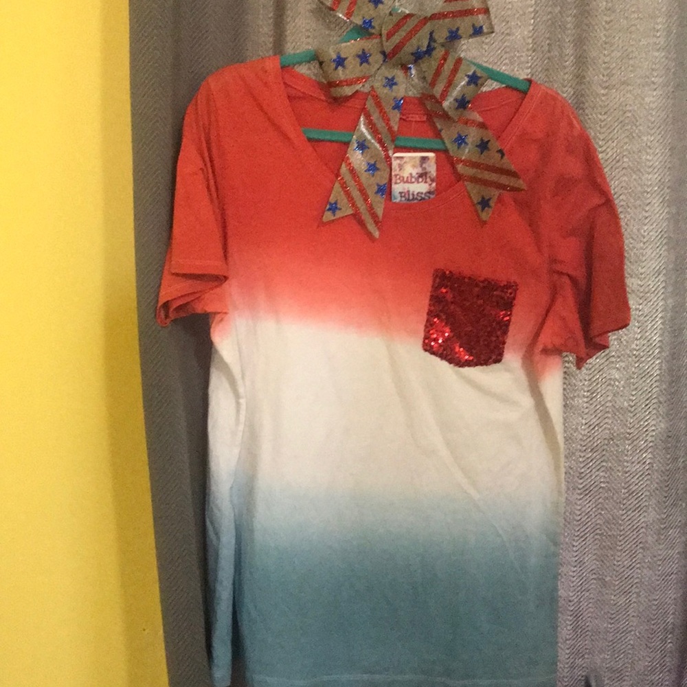 4th of July Ombré Cheekys Top XXL